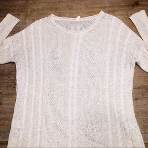 Cream Crochet Maternity Sweater